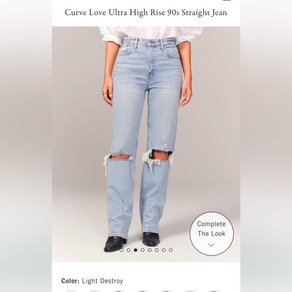 Curve love ultra high rise 90s straight jean- Abercrombie